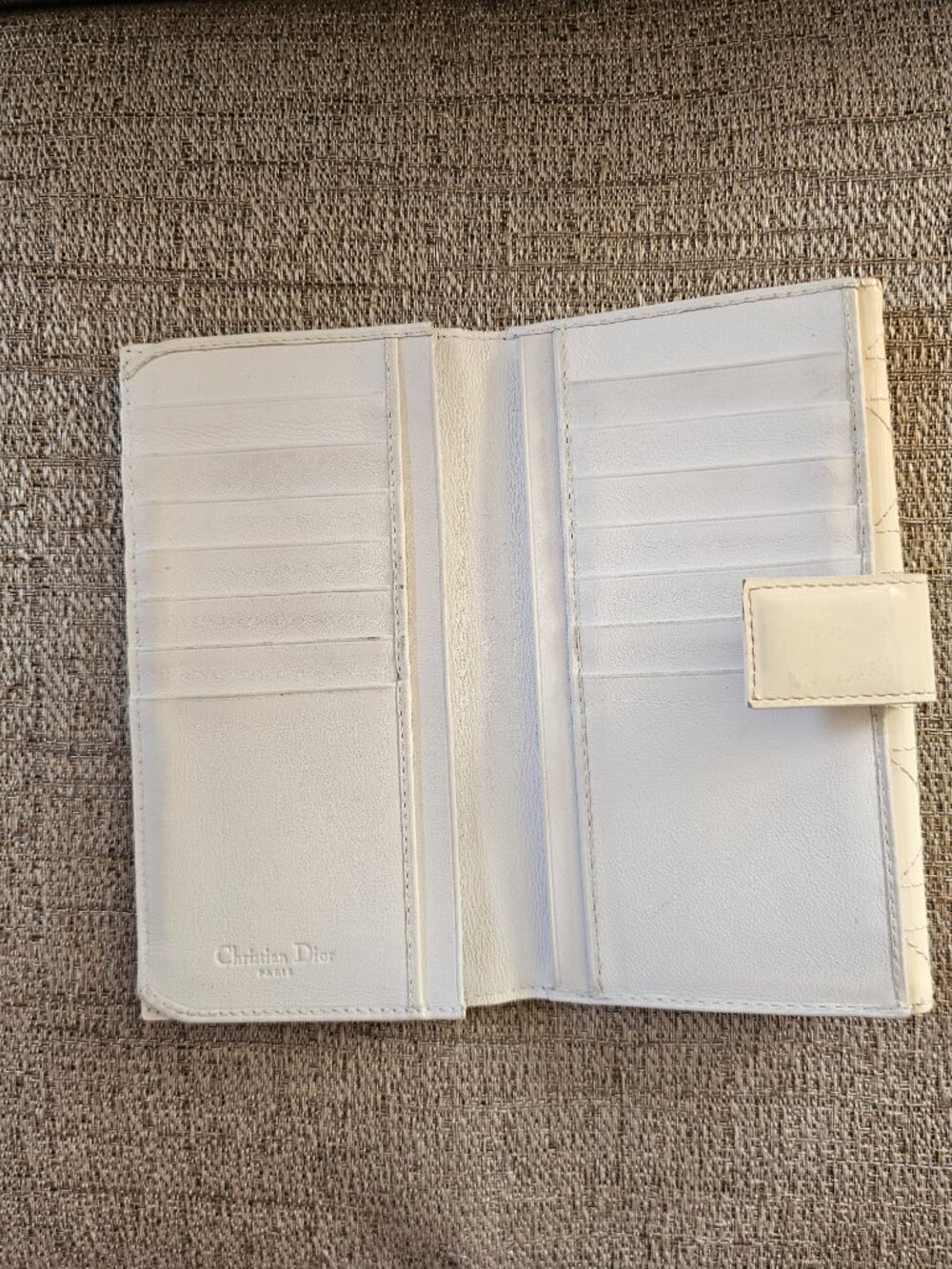 DIOR Cannage Quilted Patent Leather Continental Wallet Box, Dust Bag & Authentic - Picture 11 of 15